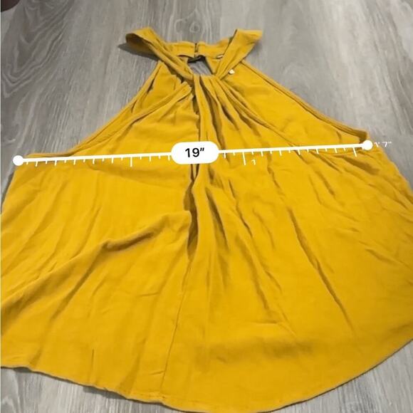 Free People Twist & Shout Gold Mustard Keyhole Buckle Back Tank Top Size S - Picture 7 of 8